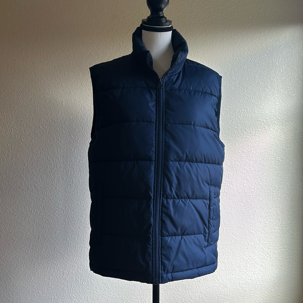 J. Crew Authentic Outerwear unisex navy crew puffer vest Size small